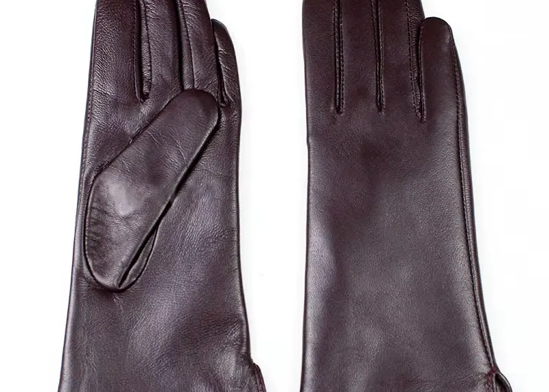 Color Sheepskin Leather Gloves Women's Straight Style Wool Lining Fall – best price online | Kadoo Click