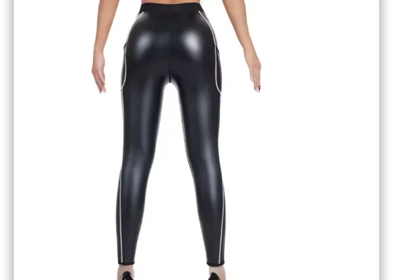Cool girl Faux Leather Pants High Waist Slim Leggings – best price online | Kadoo Click